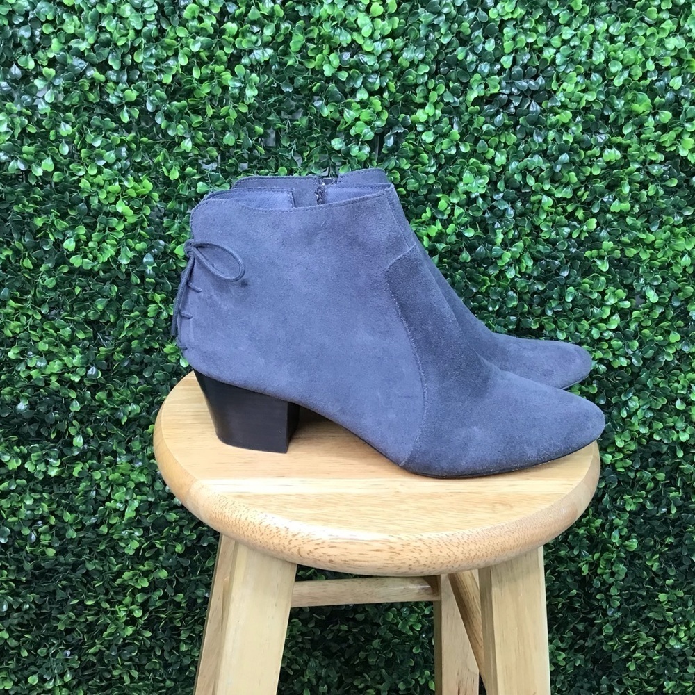 Tahari Charles suede ankle booties tamarind